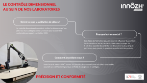 Qu'est-ce que le contrôle dimensionnel ?

Le contrôle dimensionnel consiste à vérifier les dimensions d'une pièce ou d'un outillage (comme un moule) pour assurer leur conformité par rapport à un fichier CAO.

 

Pourquoi est-ce crucial ?

Les étapes de fabrication peuvent souvent influencer la géométrie finale des pièces (retrait de matière, précision d'usinage, etc.). Il est donc essentiel de contrôler les dimensions tout au long du processus pour garantir la qualité et la conformité des produits.

 

Avec quoi ?

Notre bras de mesure MMT permet un contrôle dimensionnel d'une précision remarquable, assurant une vérification rigoureuse et fiable de vos pièces et outillages.